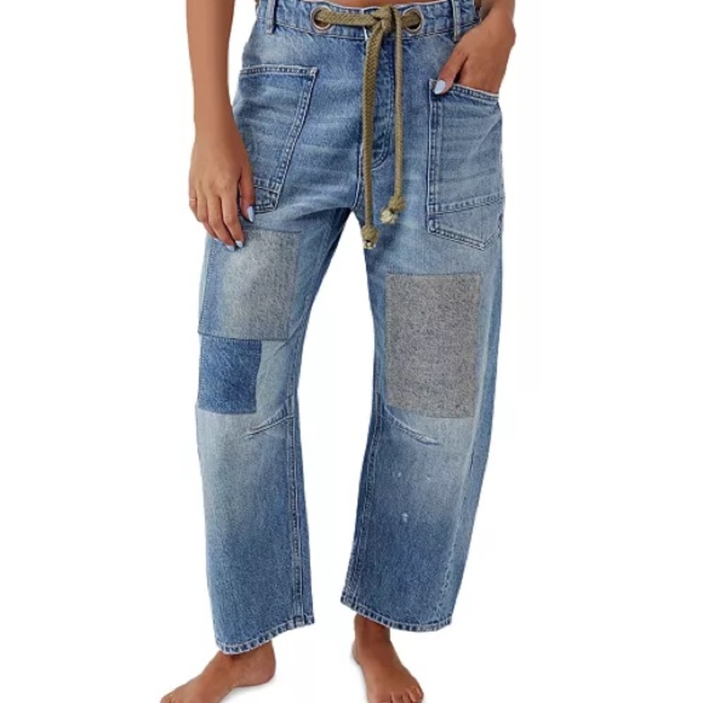 Free People Moxie Low Slung Barrel Jeans